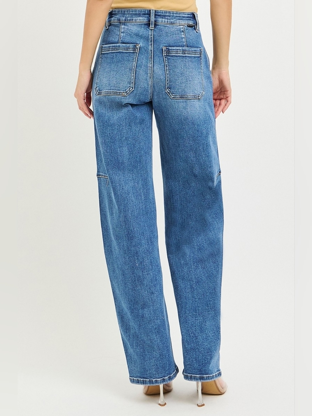 RISEN HR Slouchy Baggy Jeans Stretch Relaxed Cottagecore Modern Various NEW - Picture 7 of 8